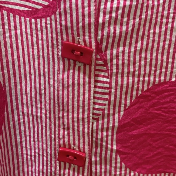 Multiples sz M pink and white patterned button down top NWT - Picture 3 of 10